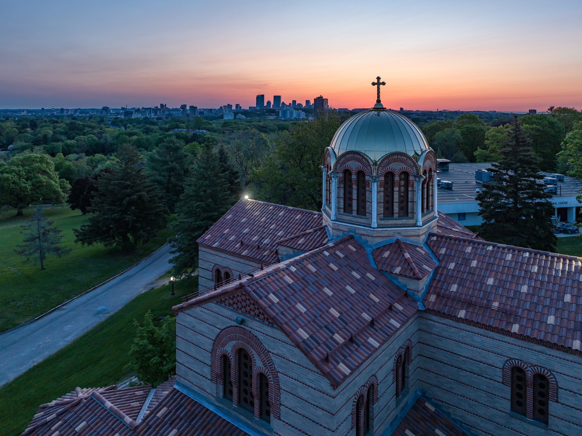 Chapel, School Grounds, Boston at Dawn