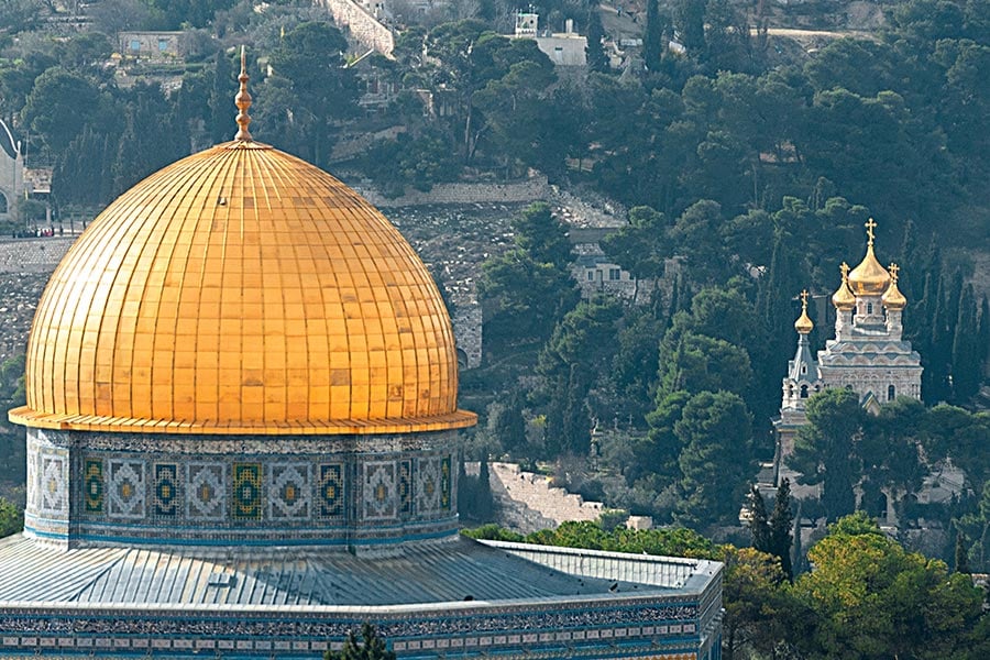 A mosque and a church in Israel
