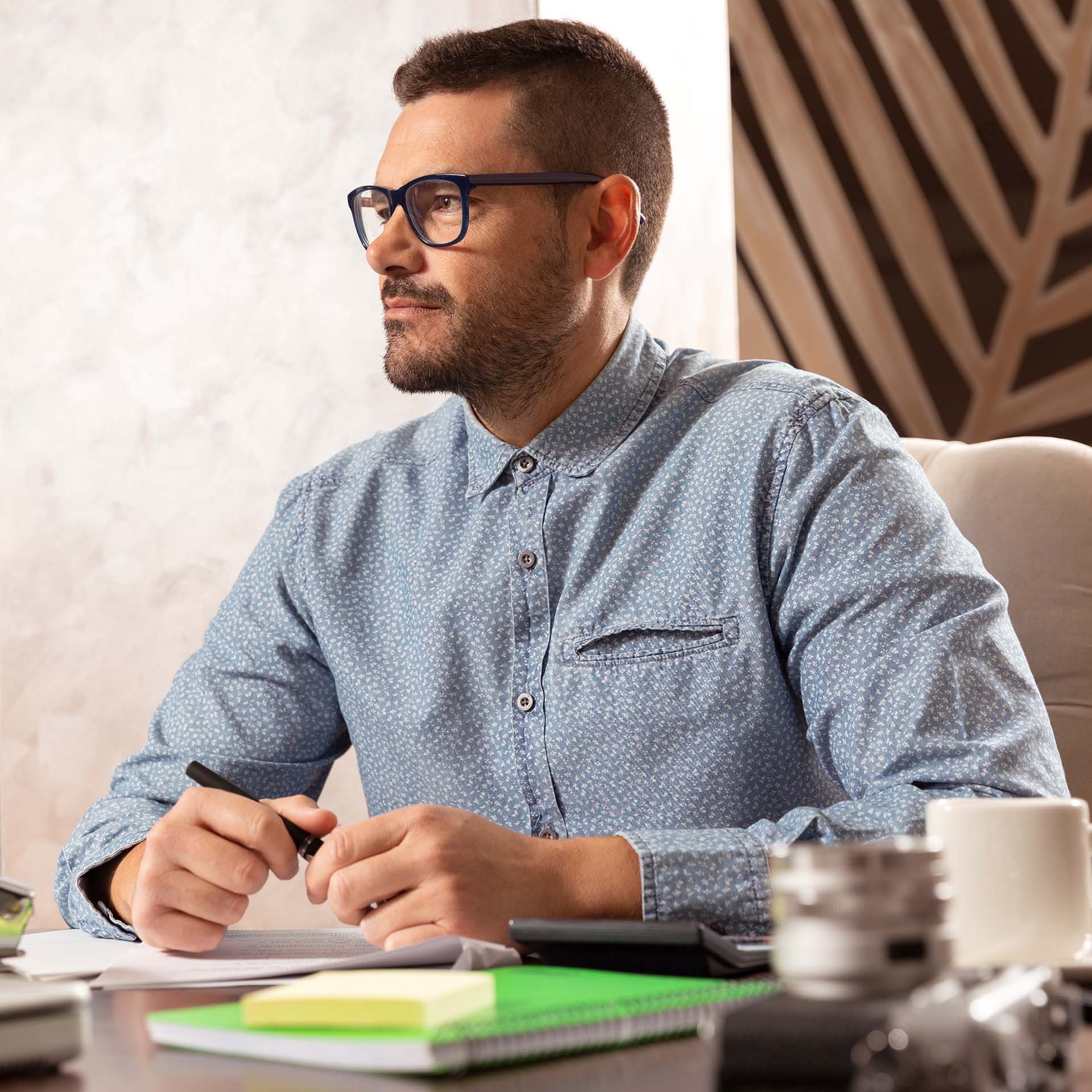 Man doing finances